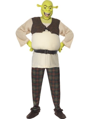 Smiffys Licenciado oficialmente Costume Shrek Vert, avec hau
