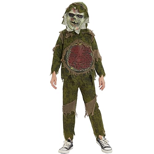 Herenear Déguisement Zombie Enfant, Costume Halloween Enfant