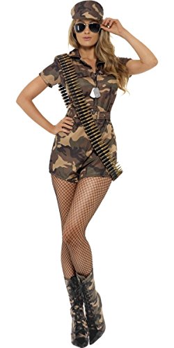 Smiffys Déguisement uniforme militaire femme sexy, camouflag