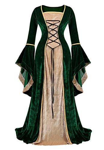 Josamogre Renaissance Femmes Robes Médiévale Velours Manches