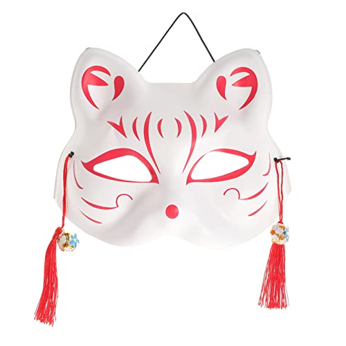 Amosfun Renard Masque Plastique avec Gland Japonais Kabuki D