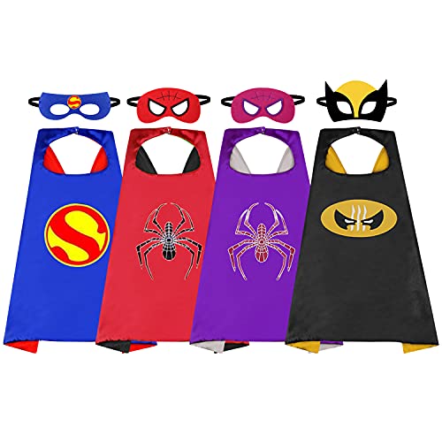 4 Pcs capes de superhéros pour enfants, costume de fête de s
