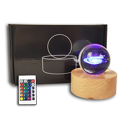 MARZIUS Veilleuse boule de cristal 3D, lampe de nuit boule d