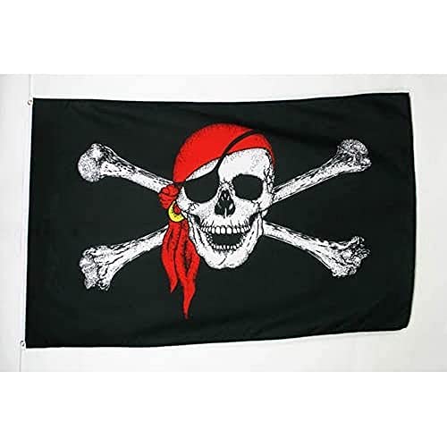 AZ FLAG Drapeau Pirate Foulard Rouge 150x90cm - Drapeau Cors