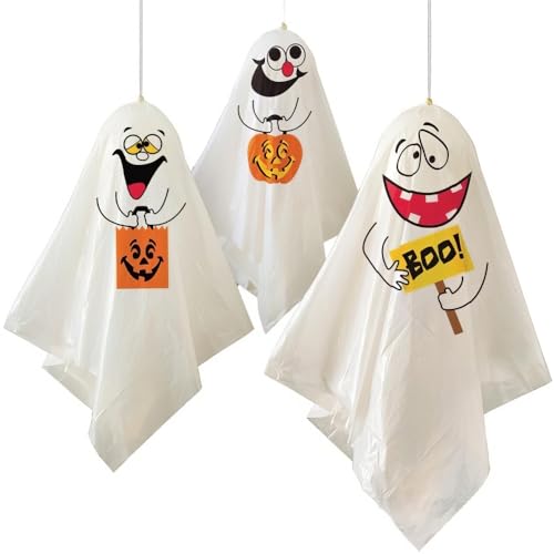 3 fantômes à Suspendre - décorations Halloween
