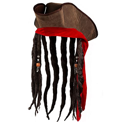 Boland 81938 - Chapeau de pirate Dirty Jack avec cheveux art