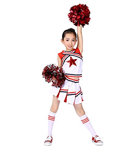 LOLANTA Costume de Cheerleader pour Enfant - avec Pompons et
