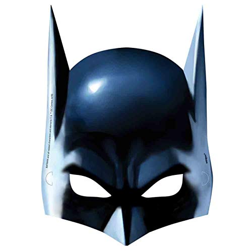 Unique Party 49921 - Masques de fête Batman, Paquet de 8, Bl