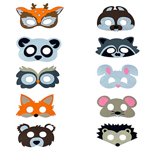 Animaux Masques Enfants, 10 Pièces Masque de feutre, Masque 