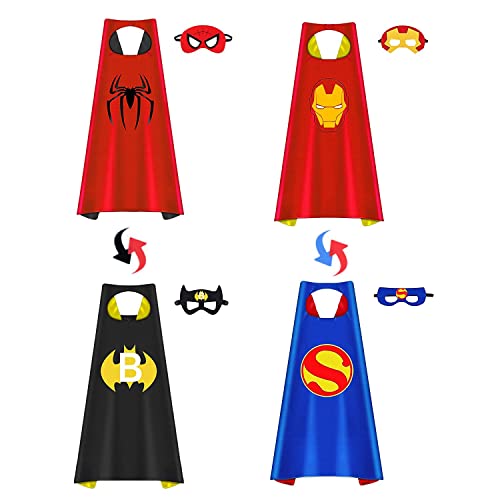 MIZT Cool Costumes de Super Heros, 2 Double Face Capes de Su