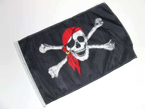 Drapeau/drapeau pirate avec foulard 30 x 45 cm avec ourlet c