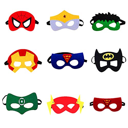 Tukcherry Masques de Super-Héros, 9pcs Masques pour Enfants 
