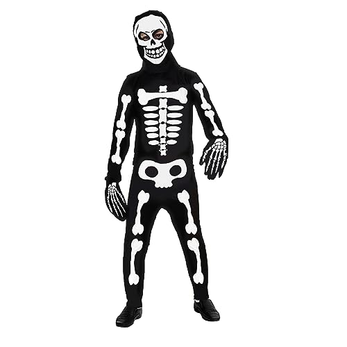 Amsixnt Unisex Costume de Squelette, Déguisement Enfant Sque