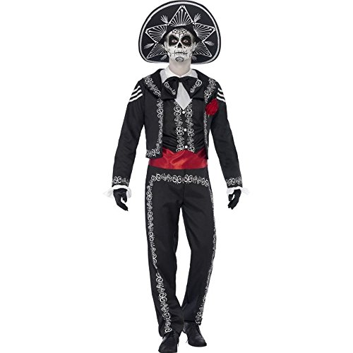 Smiffys Costume squelette Señor jour des morts, avec veste, 