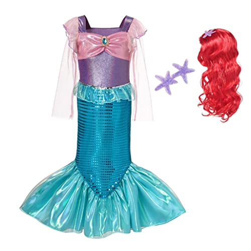 Lito Angels Deguisement Robe Sirene Princesse Ariel avec Per