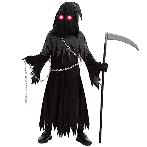 Spooktacular Creations Child Unisex Glowing Eyes Reaper Cost