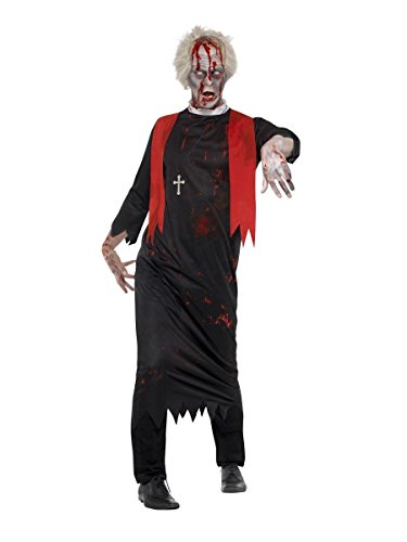 Smiffys Costume grand prêtre zombie, Noir, avec tunique et c