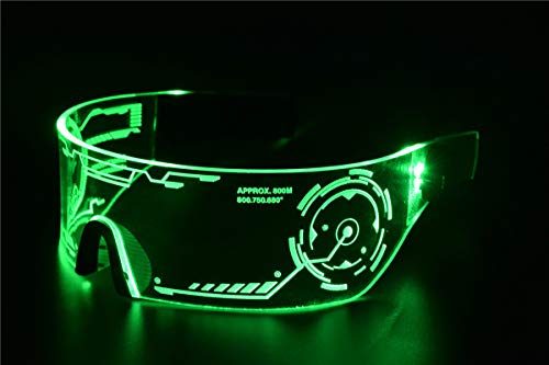 Cyberpunk Lunettes à visière LED pour déguisement et festiva