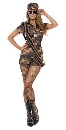 Smiffys Déguisement uniforme militaire femme sexy, camouflag