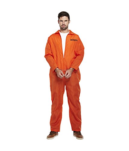 Costume de prisonnier - menottes incluses - orange
