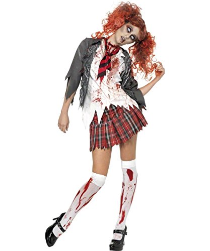 Generique - Déguisement écolière Zombie Halloween Femme XS