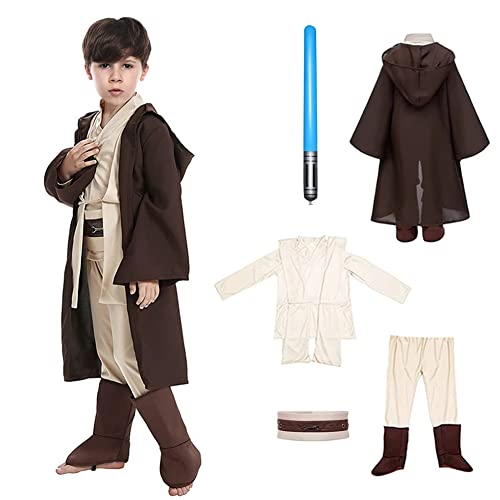 HOLLYPATY Costume Jedi pour adultes et enfants - 9 pièces - 