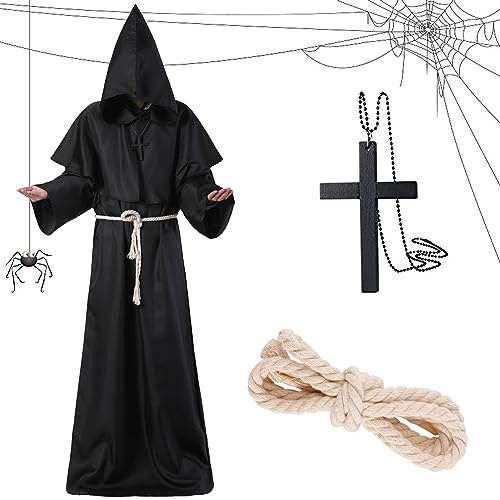 Costume de Moine,Prêtre Moine Costume de Capuche,Déguisement