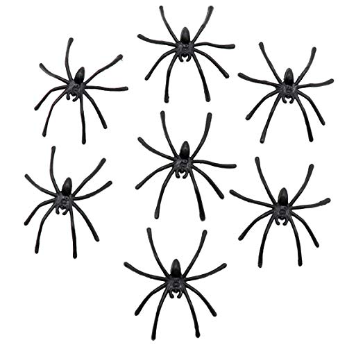 BOBOZHONG Araignées en Plastique Noir, 50 pièces Halloween F