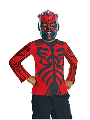 Star Wars Darth Maul Shirt & Mask Costume Set Child Large 12
