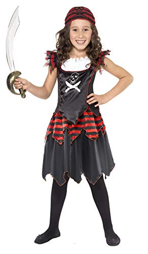Smiffys Costume pirate fille tête de mort, avec robe et foul