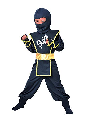 Costume F516-002 deguisement ninja 5-7 ans 116 cm noir et or