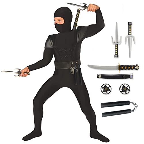 Morph Costume Déguisement Ninja Enfant, Costume Carnaval Enf