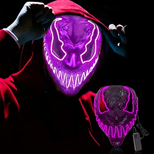 CEASELESLY LED Masque de Venom,Masque dHalloween au néon,Car