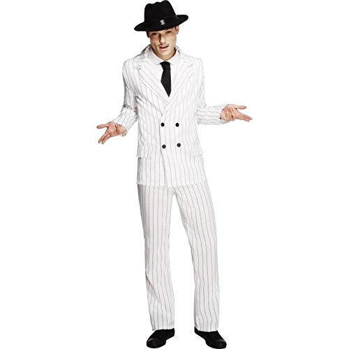 Smiffys Costume Fever de gangster, blanc, veste, pantalon et