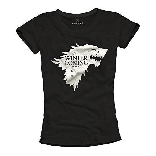 Winter is Coming Stark T-Shirt Femme Game of Thrones Noir M