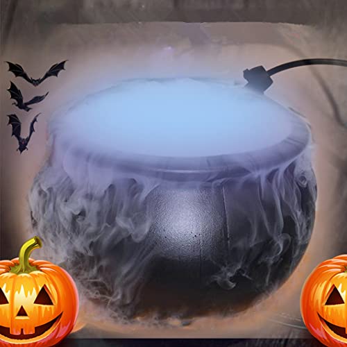Halloween Cauldron Mister Mist Maker Smoke Fog Machine LED C