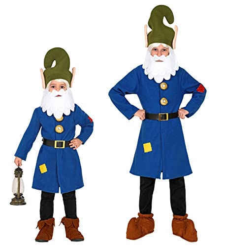 GNOME (jacket, belt, hat with beard) - (140 cm / 8-10 Years)