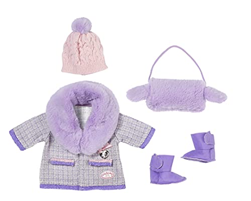 Baby Annabell Deluxe Coat Set 43cm - with Fur Trim - Easy fo
