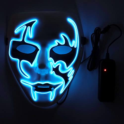 Masque de costume dHalloween, 3 modes de flash, masque effra