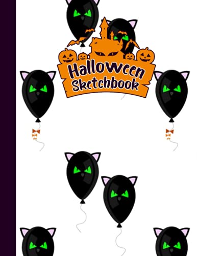 Halloween Sketchbook: Lovely Halloween ballons, Blank Paper 