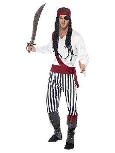 Smiffys Costume pirate adulte, avec chemise, pantalon, bande