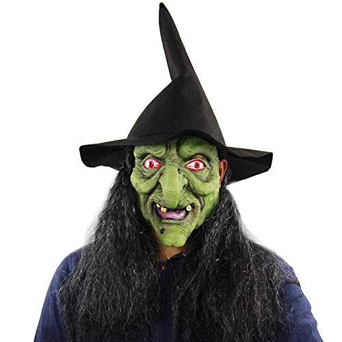 Masque Halloween Adultes Masque de Sorcière avec Perruques e