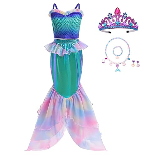 Cimefi Costume de petite sirène pour enfant - Costume Ariel 