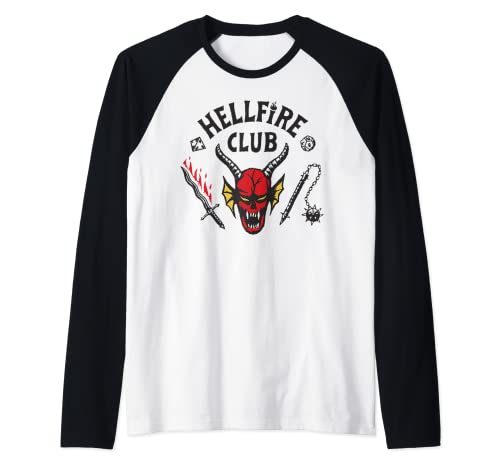 Stranger Things 4 Hellfire Club Logo Manche Raglan