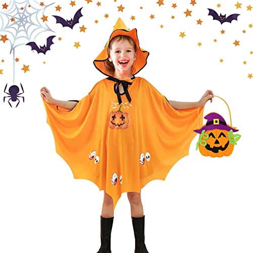 Costume dHalloween pour Enfants, Citrouille Cape Halloween D