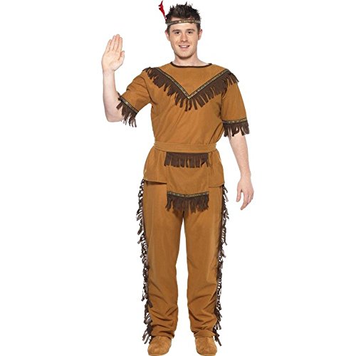 Smiffys Costume inspiré courageux amérindien marron avec hau