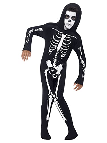 Smiffys 55012L Costume Squelette Mixte Enfant, Noir, L - Âge