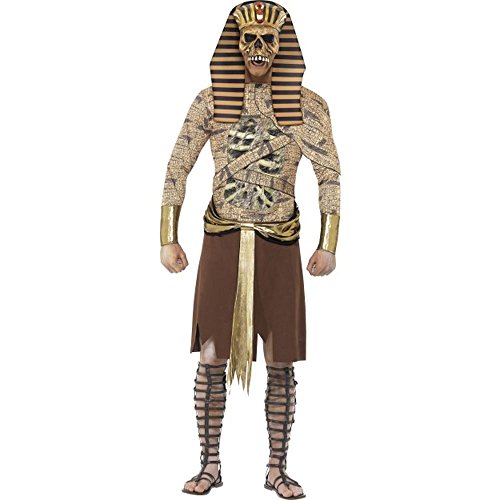 Smiffys Costume Pharaon zombie, Doré, avec tunique, manchett