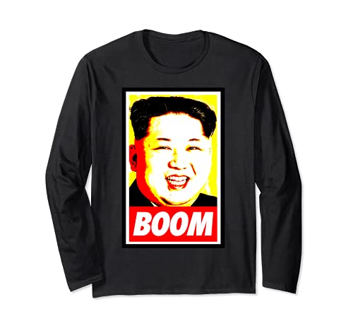 Kim Jong Un Boom Jaune Rouge Manche Longue