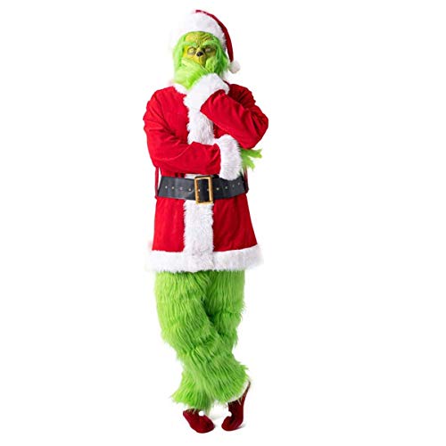 W-life Adulte Grand Grinch Costume Père Noël Deluxe Furry 7P